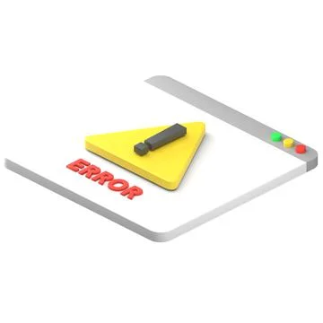 3d illustration of browser alert notification icon isolated. イラスト素材