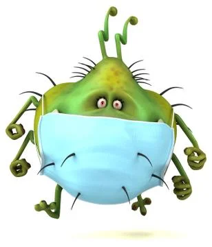 3D Illustration of a bug monster with a mask Stock Illustration