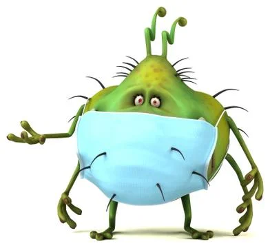 3D Illustration of a bug monster with a mask Stock Illustration