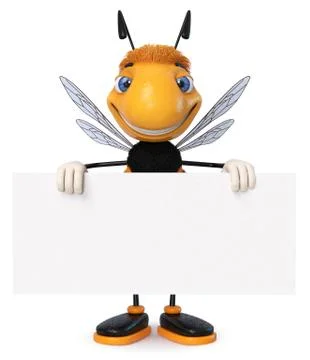 3d Illustration Bumblebee with the poster Stock Illustration