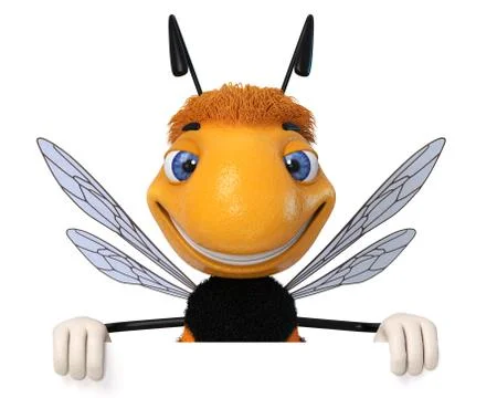 3d Illustration Bumblebee with the poster Stock Illustration