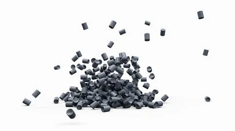 3D illustration of a bunch of gray med pills Stock Illustration