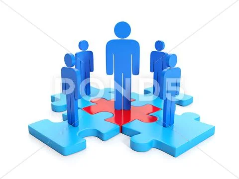 3d illustration, business cooperation. teamwork Stock Illustration