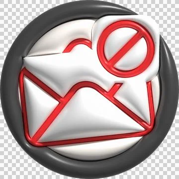 3d illustration, button, alert email and virus, spam email popup warning. Stock Illustration