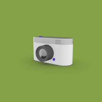 3d illustration of a camera icon vector isolated on a green background Stock Illustration