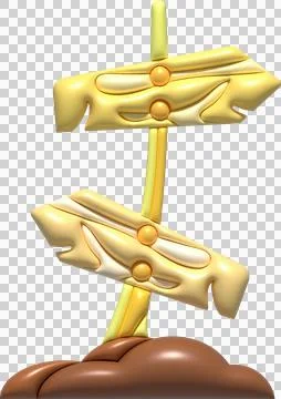 3D illustration camp wooden pointer for camping and outdoor travel expedition Stock Illustration