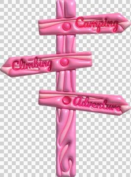 3D illustration camp wooden pointer for camping and outdoor travel expedition Illustrazione stock