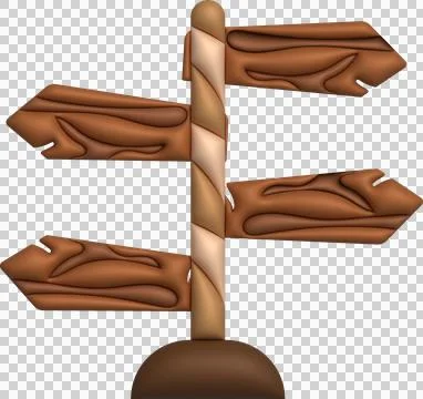 3D illustration camp wooden pointer for camping and outdoor travel expedition Illustrazione stock