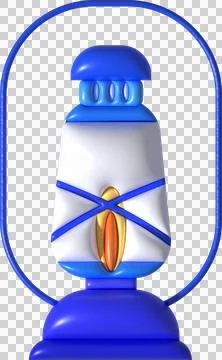 3d illustration camping lantern with handle. Vintage kerosene lamp with a w.. 스톡 일러스트