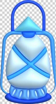 3d illustration camping lantern with handle. Vintage kerosene lamp with a w.. Stock Illustration