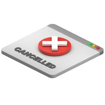 3d illustration of cancel notification icon isolated. イラスト素材