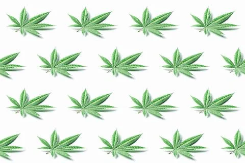 3d illustration of cannabis leaf making seamless pattern Stock Photos