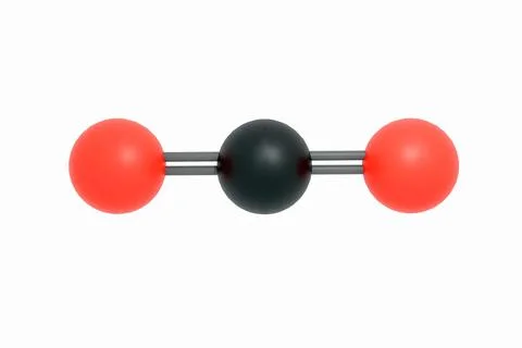 3D Illustration Carbon Dioxide 3D Model CO2 White Background Illustrazione stock