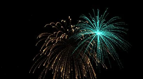3d illustration - cartoon effect of firework on black background Stock Illustration