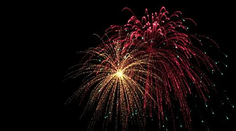 3d illustration - cartoon effect of firework on black background イラスト素材