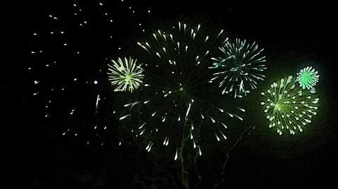 3d illustration - cartoon effect of firework on black background Stock Illustration