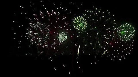 3d illustration - cartoon effect of firework on black background Illustrazione stock