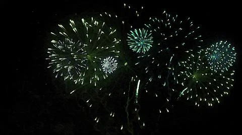 3d illustration - cartoon effect of firework on black background Stock Illustration