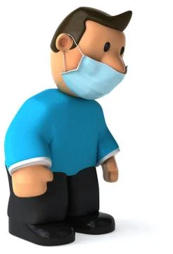 3D Illustration of a cartoon man Stock Illustration