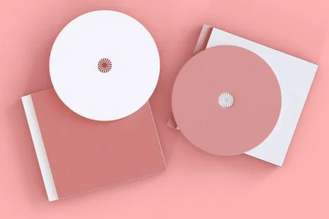 3D Illustration. Cd case and disc mockup. Stock Illustration