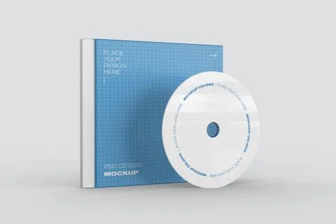 3D Illustration. Cd case and disc mockup. Stock Photos
