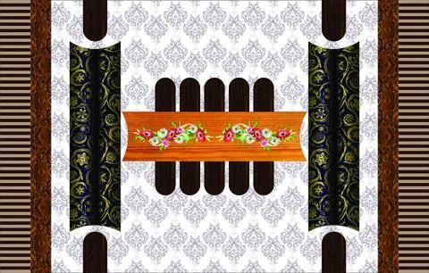 3d Illustration, Ceiling wallpaper background, 3d wallpaper for roof, flex Stock Illustration