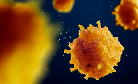 3d illustration of cell under microscope Stock Illustration