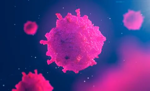 3d illustration of cell under microscope Stock Illustration
