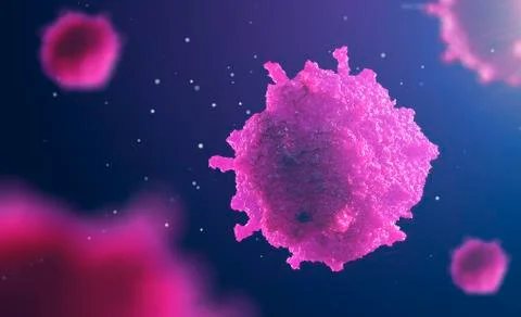 3d illustration of cell under microscope Stock Illustration