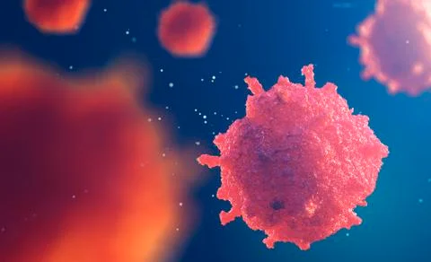 3d illustration of cell under microscope Illustrazione stock