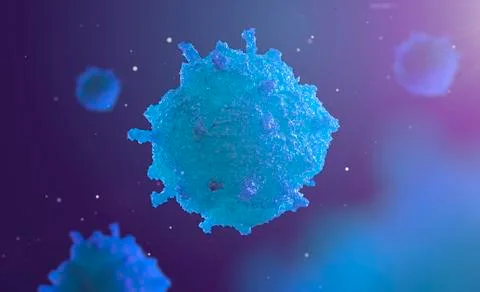 3d illustration of cell under microscope Illustrazione stock