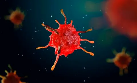 3d illustration of cell under microscope Stock Illustration