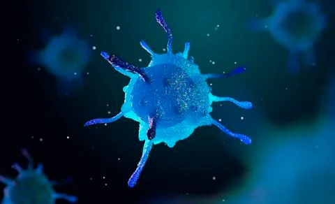 3d illustration of cell under microscope Illustrazione stock