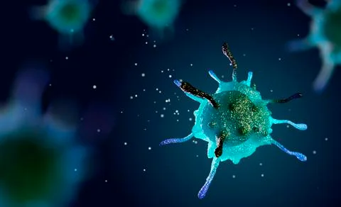 3d illustration of cell under microscope Stock Illustration