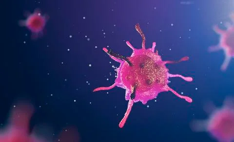 3d illustration of cell under microscope Stock Illustration