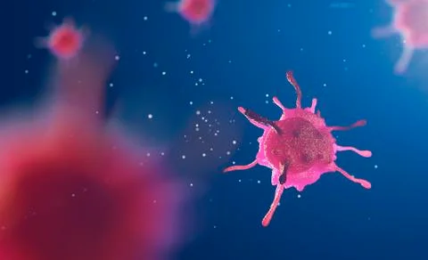 3d illustration of cell under microscope Stock Illustration