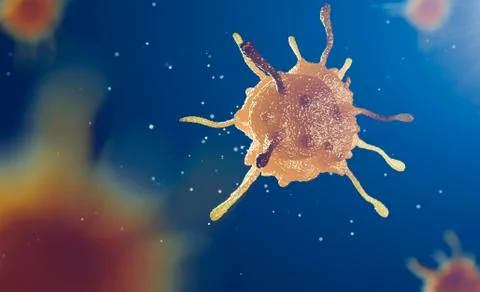 3d illustration of cell under microscope Stock Illustration