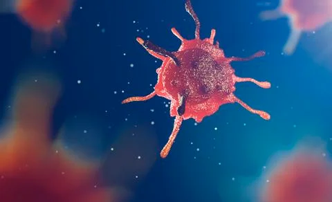 3d illustration of cell under microscope Stock Illustration