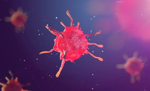 3d illustration of cell under microscope Stock Illustration