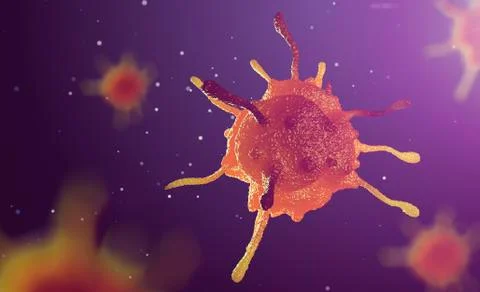 3d illustration of cell under microscope Stock Illustration