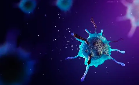 3d illustration of cell under microscope Stock Illustration