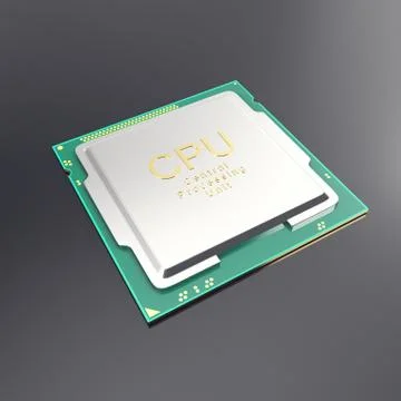 3d illustration central processor unit, CPU isolated on white. 3d illustration 스톡 일러스트