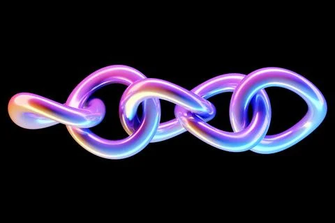 3d illustration  chains on a black background. Geometric pattern. Technology  Stock Illustration