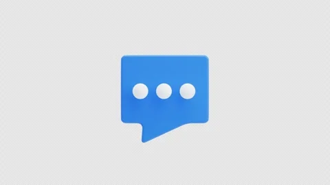 3d illustration of chat bubble with three dots icon Stock Footage 331972904