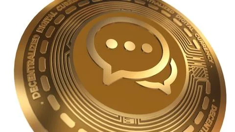 3d Illustration Chatcoin Chat Cryptocurrency Coin Symbol 库存插图