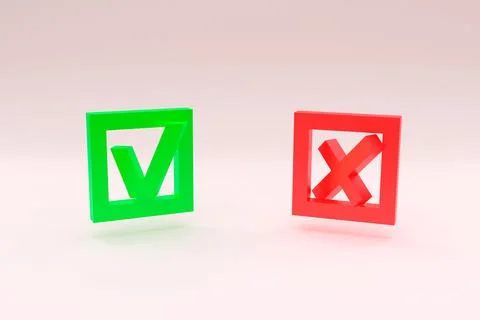 3d illustration of a check boxes isolated on a pink background Stock Illustration