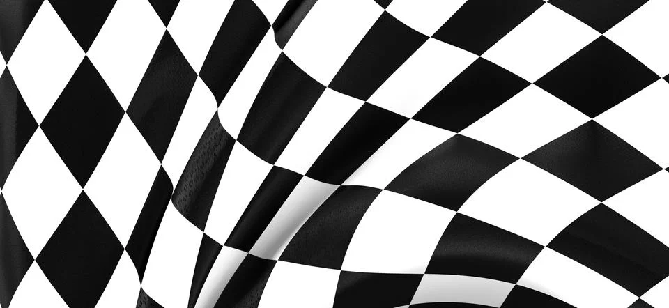 3D illustration of a checkered flag pattern background Stock Illustration