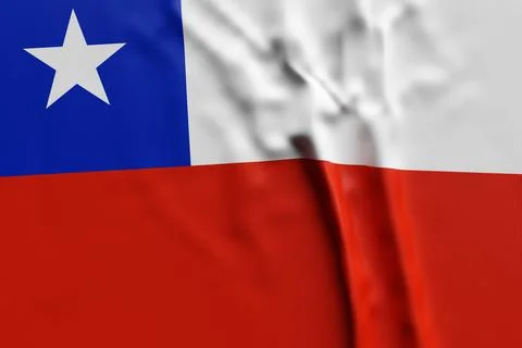 3D illustration of Chile national developing flag. Country symbol. Stock Illustration