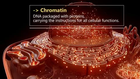 3D illustration of chromatin structure inside a cell nucleus Stock Illustration