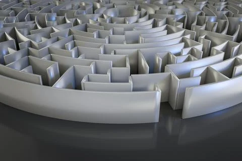 3d illustration of a circle maze Stock Illustration